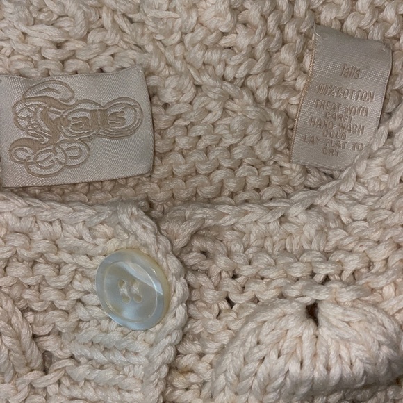 Falls vintage chunky knit cotton cream sweater - Picture 4 of 11